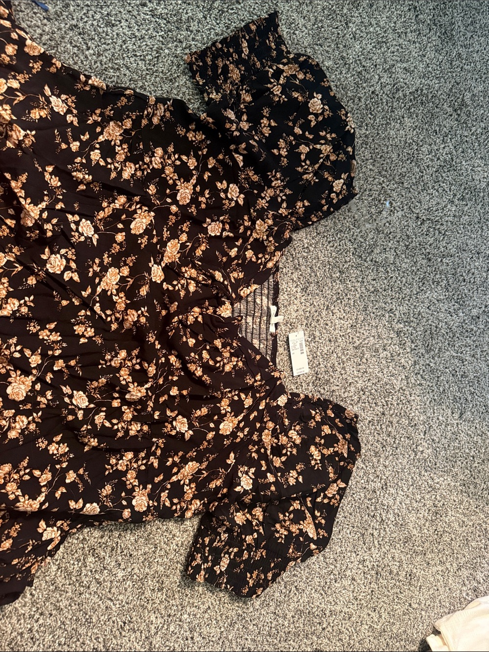 Maurices Black Midi Dress with Tan Floral Print